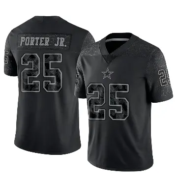 ＃25 Men's Joey Porter Jr. Black Limited Dallas Cowboys Reflective Jersey