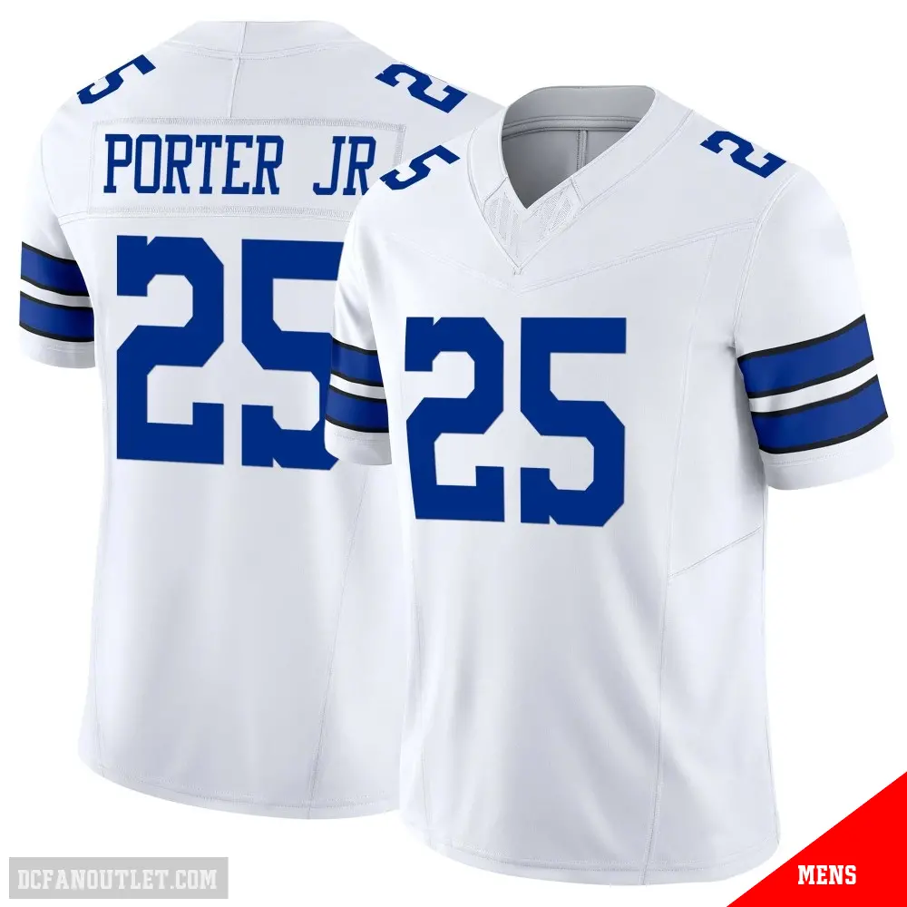 ＃25 Men's Joey Porter Jr. White Limited Dallas Cowboys Vapor F.U.S.E. Jersey