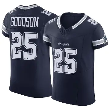 ＃25 Men's Tyler Goodson Navy Elite Dallas Cowboys Vapor F.U.S.E. Jersey