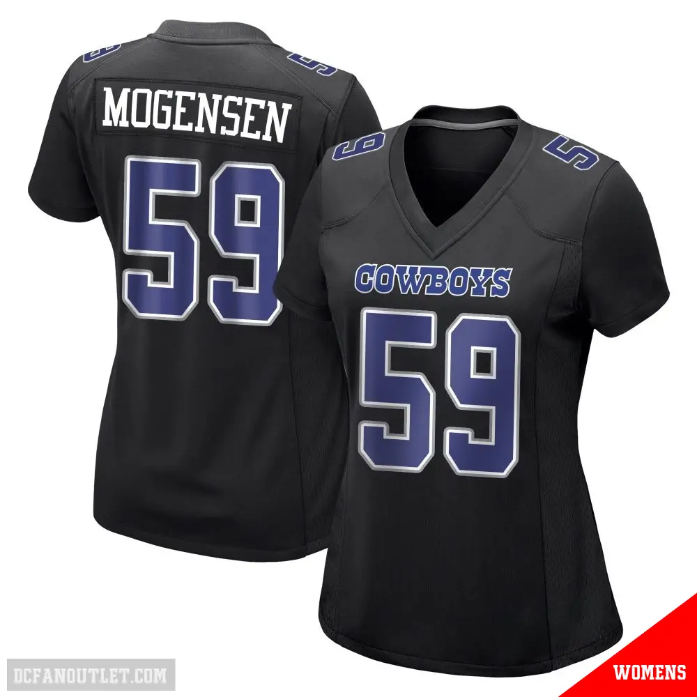 ＃59 Women's Brock Mogensen Black Game Dallas Cowboys Carbon Fashion Jersey